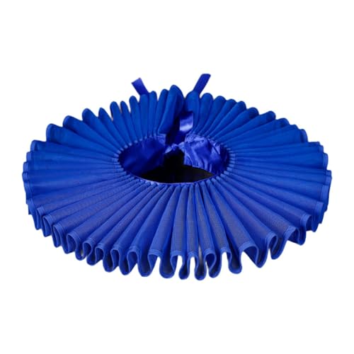 Nishiyuenyi Rüschenkragen Abnehmbarer Mesh Kragen Damen Clownkragen Spitzenhalsband mit Schleifenverschluss für Kostümpartys Fasching Gothic, Blau von Nishiyuenyi