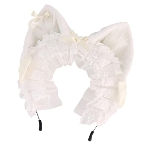 Nishiyuenyi Stirnband Katze Ohr Halter Party Kleid Vielseitig Stilvolle Cosplay Haarband, Weiß von Nishiyuenyi