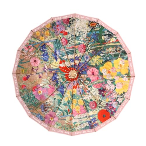 Nishiyuenyi Taschenschirm Faltschirm Reiseschirm Regenschirm mit Künstlerischem Motiv Und Windfestem 16 Streben Rahmen für Damen Und Herren für Den Alltag Und Di, Style B von Nishiyuenyi
