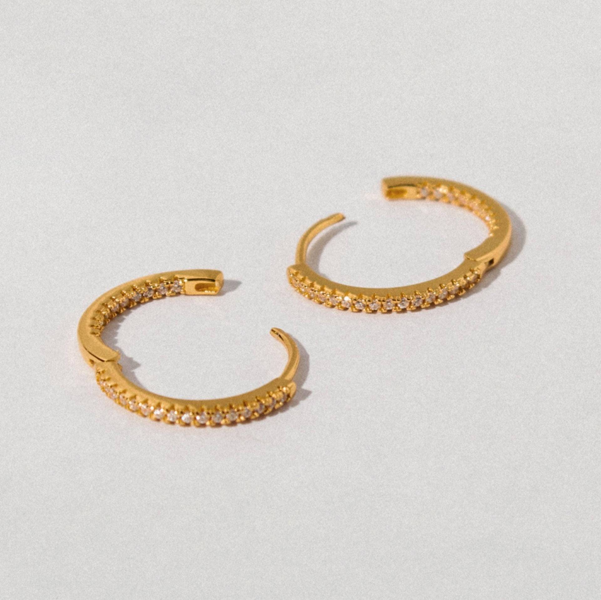 18K Gold Diamant Creolen Sterling Silber Dünne Edelstein Creolen von NisiJewelleryCo