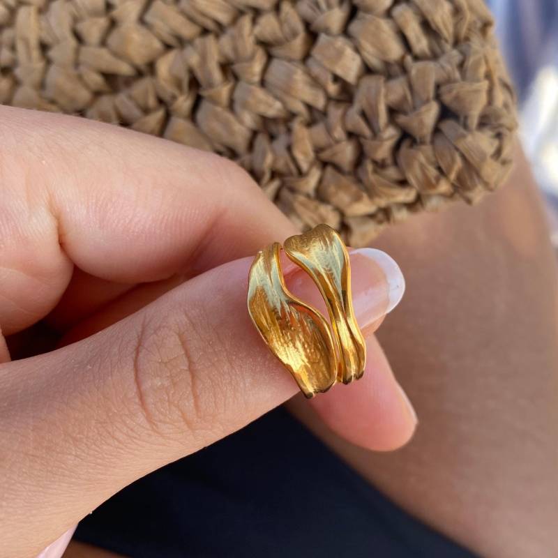 18K Vergoldeter Manschettenring Wasserdichter Edelstahl-Ring 18K Vergoldeter Manschettenring Wasserdichter Edelstahl-Ring von NisiJewelleryCo