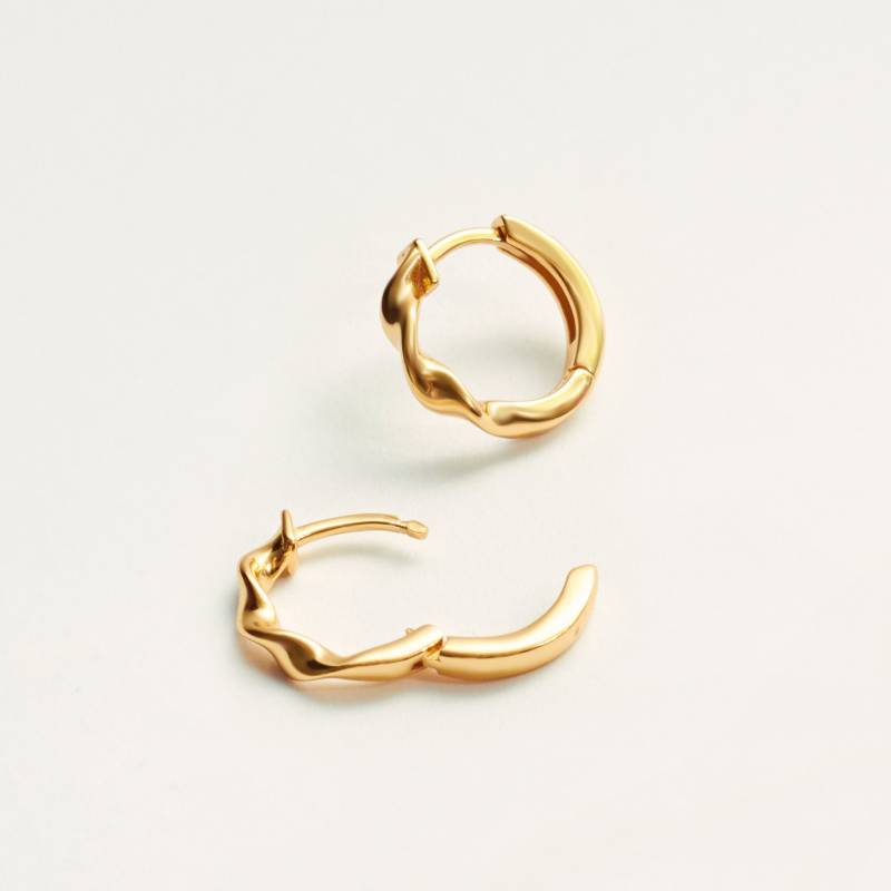 Zierliche "Wave' Huggies - Mini Alltag 18K Vergoldete Twisted Rope Creolen Schlichte Ohrringe Stacking Zierliche "Wave' Huggies - Mini Alltag 18K Vergoldete Twisted Rope Creolen Schlichte Ohrringe Stacking von NisiJewelleryCo