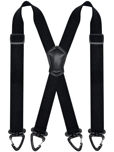Nistere Hosenträger Herren Extra Stark 3,8 cm Breite Längenverstellbare Elastische Träger in X-Form mit 4 Dreieckiger rutschfester Clip Outdoor Hosenträger für Herren von Nistere