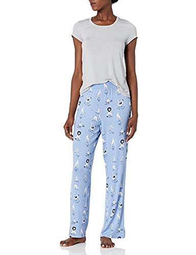 Nite Nite Munki Munki Damen Nite Soft Jersey Knit Short Sleeve and Pant PJ Pyjama Set, Yoga Tier, XX-Large von Nite Nite Munki Munki