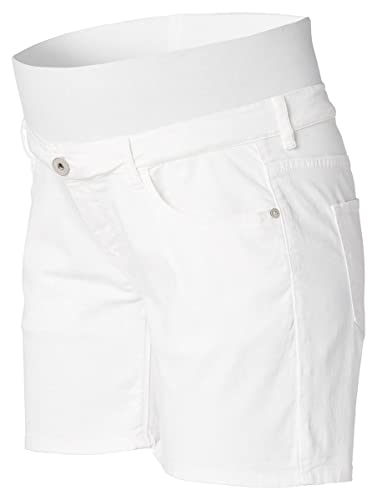 Kurze Jeans Umstandsshorts/Umstandshose Bauchband Umstandsmode/Shorts Denim (44, White Denim) von Nitis Umstandsmode