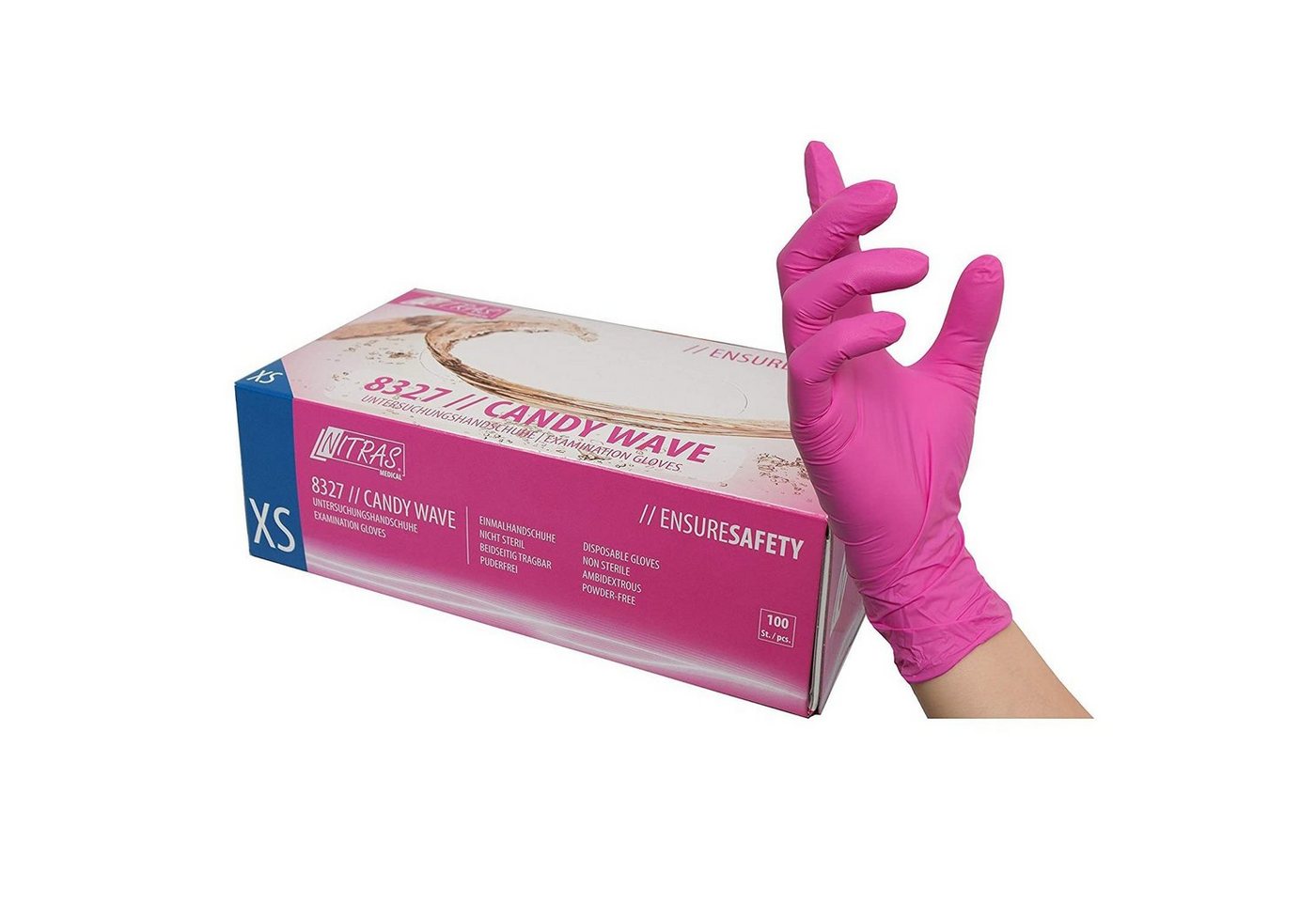 Nitras Einweghandschuhe Candy Wave Nitril-Handschuhe in Spender-Box – pude Nitras Einweghandschuhe Candy Wave Nitril-Handschuhe in Spender-Box – pude von Nitras