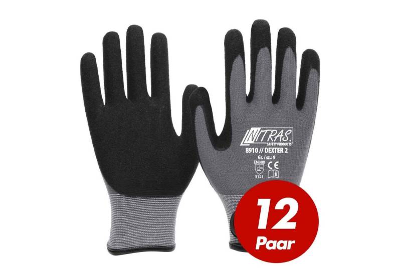 Nitras Latexhandschuhe 8910 Dexter 2 Mechanikerhandschuhe Werkstatthandschuhe -12 Paar (Spar-Set) von Nitras
