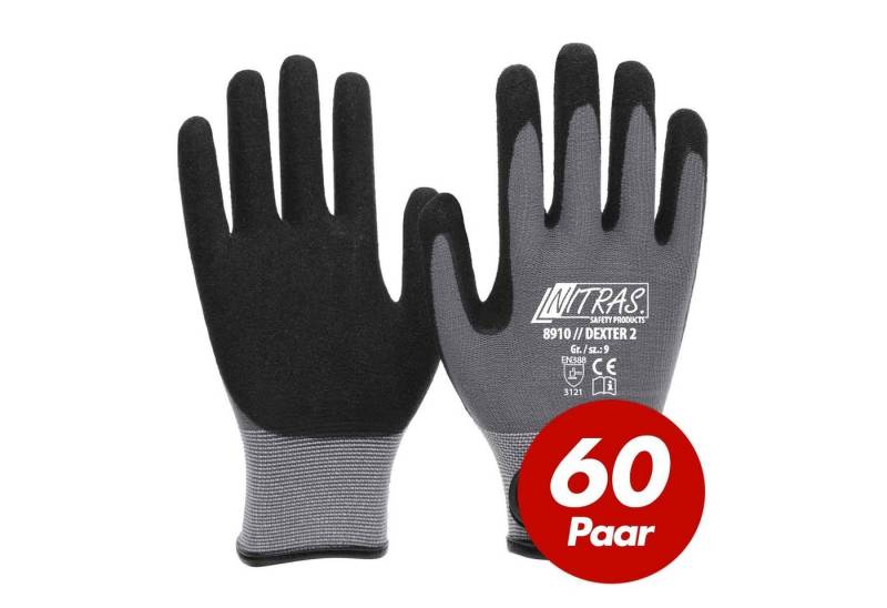 Nitras Latexhandschuhe 8910 Dexter 2 Mechanikerhandschuhe Werkstatthandschuhe- 60 Paar (Spar-Set) von Nitras
