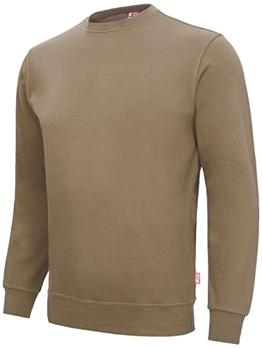 Nitras Motion TEX Light 7015 Arbeits-Pullover - Leichter Baumwoll-Pulli - Sweater für die Arbeit - Khaki - 4XL von Nitras