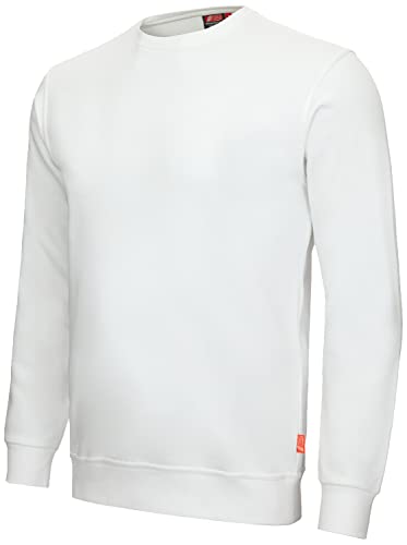 Nitras Motion TEX Light 7015 Arbeits-Pullover - Leichter Baumwoll-Pulli - Sweater für die Arbeit - Weiß - XL von Nitras