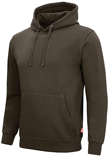 Nitras MOTION TEX LIGHT 7025 Arbeits-Kapuzen-Pullover - Pulli mit Kapuze - Hoodie für die Arbeit - Braun - 4XL von Nitras