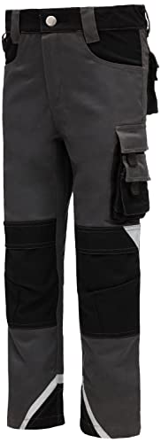 Nitras Motion TEX Kids 7612 Kinder-Outdoorhose - Arbeitshose lang - Garten-Hose mit Werkzeug-Taschen - Grau - 134/140 von Nitras