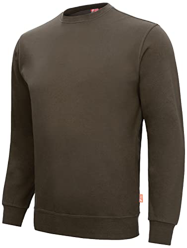 Nitras Motion TEX Light 7015 Arbeits-Pullover - Leichter Baumwoll-Pulli - Sweater für die Arbeit - Braun - 3XL von Nitras