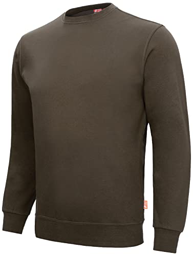Nitras MOTION TEX LIGHT 7015 Arbeits-Pullover - leichter Baumwoll-Pulli - Sweater für die Arbeit - Braun - XL von Nitras