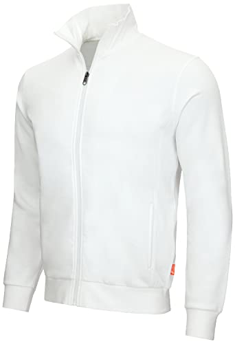 Nitras Motion TEX Light 7020 Arbeits-Pullover - Pulli mit Reißverschluss - Sweater für die Arbeit - Weiß - L von Nitras