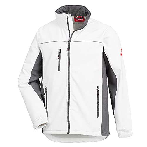 Nitras Motion TEX Light - Herren Softshell-Arbeitsjacke | Wasser- und Windabweisende Softshelljacke - Weiß/Grau Gr M von Nitras