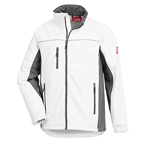Nitras Motion TEX Light - Herren Softshell-Arbeitsjacke | Wasser- und Windabweisende Softshelljacke - Weiß/Grau Gr S von Nitras