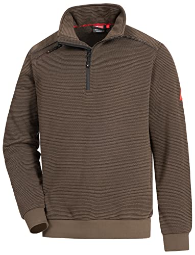 Nitras Herrenpullover Motion TEX Plus für die Arbeit mit Gummibund & hohen Stehkragen in Braun Größe XXL von Nitras
