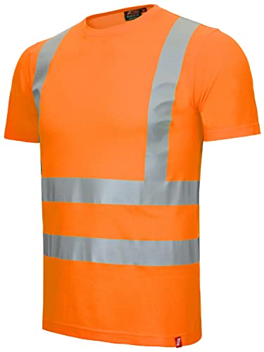 Nitras Motion Tex Viz 7008 T-Shirt - Kurzarm-Shirt für die Arbeit - 55% Baumwolle - Neonorange - L von Nitras