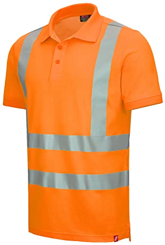 Nitras Motion Tex Viz 7013 Polohemd - Kurzarm-Hemd für die Arbeit - 55% Baumwolle - Neonorange - 6XL von Nitras