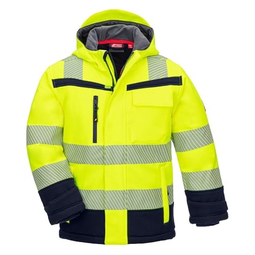 Nitras Motion Tex Warnschutz-Softshelljacke für Kinder in leuchtgelb, Größe 110/116 von Nitras