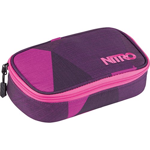 Nitro Pencil Case XL inkl. Geo Dreieick & Stundenplan, Federmäppchen, Schlampermäppchen, Faulenzer Box, Federmappe, Stifte Etui, Fragments Purple von Nitro