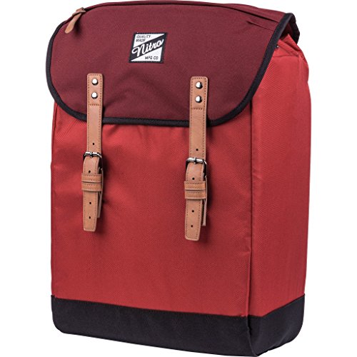 Venice Urbaner Freizeit Damen Herren Rucksack Im Retro Look Mit Gepolstertem 15'' Laptop Fach Schulrucksack Wanderrucksack Streetpack, Chili, 28L von Nitro