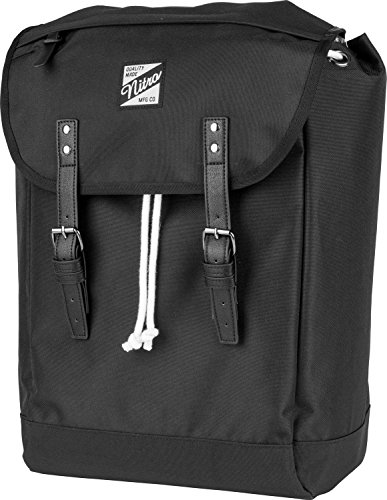 Venice Urbaner Freizeit Damen Herren Rucksack Im Retro Look Mit Gepolstertem 15'' Laptop Fach Schulrucksack Wanderrucksack Streetpack, True Black, 28L von Nitro