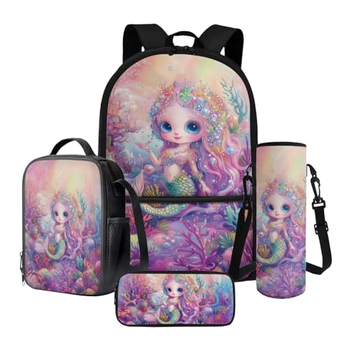 Nittanovaca Cartoon-Schulranzen-Set, großes Fassungsvermögen, 4-in-1-Schüler-Rucksack-Set, Kinder-Rucksack für die Grundschule, Mehrfarbig, Schulranzen-Set Nittanovaca Cartoon-Schulranzen-Set, großes Fassungsvermögen, 4-in-1-Schüler-Rucksack-Set, Kinder-Rucksack für die Grundschule, Mehrfarbig, Schulranzen-Set von Nittanovaca
