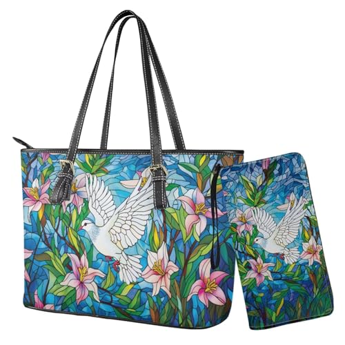 Nittanovaca Geldbörsen- und Handtaschen-Set, Handtaschen-Set mit Reißverschluss, wasserdichte Geldbörse, Schultertasche, Tragegriff oben, Geldbörse, Mehrfarbige Kolibri-Blume Nittanovaca Geldbörsen- und Handtaschen-Set, Handtaschen-Set mit Reißverschluss, wasserdichte Geldbörse, Schultertasche, Tragegriff oben, Geldbörse, Mehrfarbige Kolibri-Blume von Nittanovaca