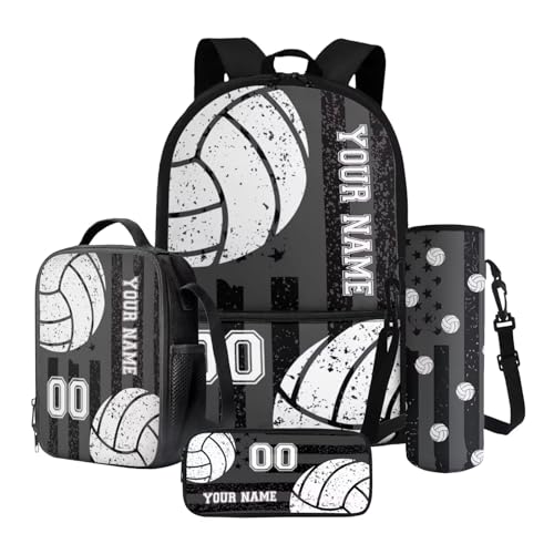 Nittanovaca Maßgeschneidertes Rucksack- und Lunch-Taschenset, lässige Schultasche, Federmäppchen für Jungen, Rucksack-Set für Mittelschule, Grau-Volleyball-Flagge, Schulranzen-Set Nittanovaca Maßgeschneidertes Rucksack- und Lunch-Taschenset, lässige Schultasche, Federmäppchen für Jungen, Rucksack-Set für Mittelschule, Grau-Volleyball-Flagge, Schulranzen-Set von Nittanovaca
