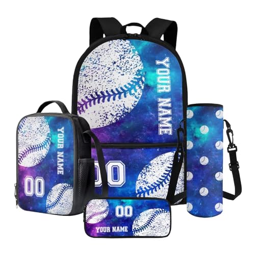 Nittanovaca Rucksack für Jungen, Schultasche und Lunchtasche, 4-in-1-Rucksack-Set für Grundschule, Blaue Baseball-Galaxie, Schulranzen-Set Nittanovaca Rucksack für Jungen, Schultasche und Lunchtasche, 4-in-1-Rucksack-Set für Grundschule, Blaue Baseball-Galaxie, Schulranzen-Set von Nittanovaca
