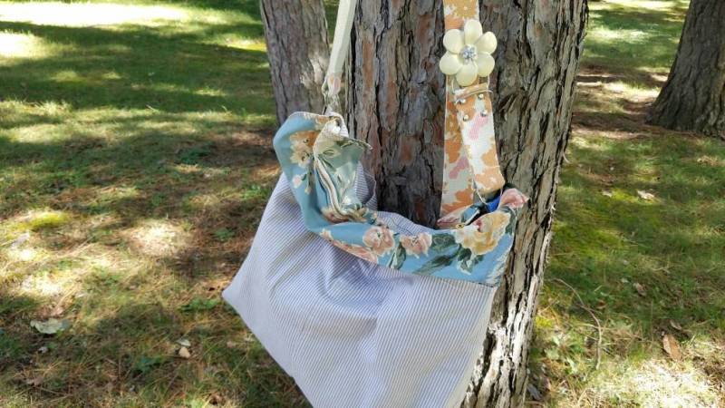 Beige Und Weiß Gestreifte Umhängetasche; Shabby Chic Neutrale Büchertasche; Khaki Inlett Handtasche; Handgefertigte Boho Geldbörse; Sommer Beige Und Weiß Gestreifte Umhängetasche; Shabby Chic Neutrale Büchertasche; Khaki Inlett Handtasche; Handgefertigte Boho Geldbörse; Sommer von NittanyMountain