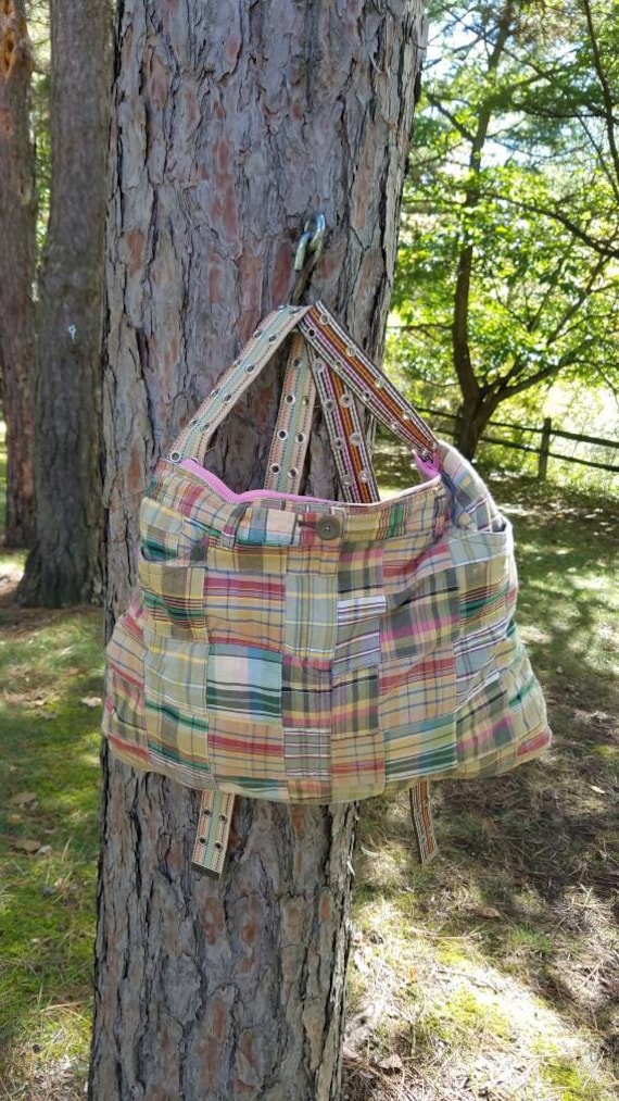 Kahki Karo Patchwork Rucksack; Beige Karierte Buchtasche; Erdige Rucksacktasche; Schultasche; Neutraler Kariertes Nap Sack; Armee Grüner Sack Kahki Karo Patchwork Rucksack; Beige Karierte Buchtasche; Erdige Rucksacktasche; Schultasche; Neutraler Kariertes Nap Sack; Armee Grüner Sack von NittanyMountain