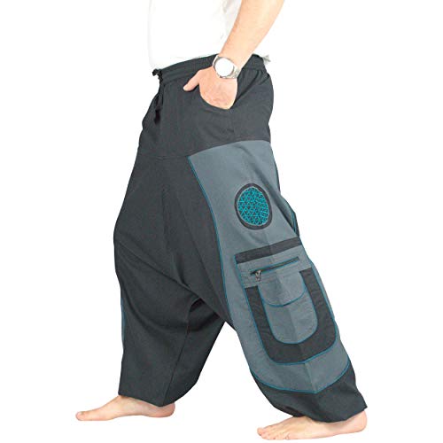 Nitya Design Goa Hose Aladinhose Pumphose Bestickt Blume des Lebens Stickerei schwarz/grau L/XL Nitya Design Goa Hose Aladinhose Pumphose Bestickt Blume des Lebens Stickerei schwarz/grau L/XL von Nitya Design