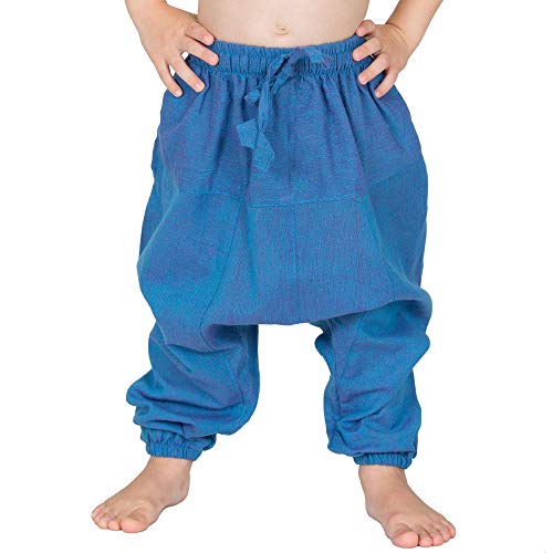 Nitya Design Haremshose für Kinder Plain Pumphose Aladinhose Pluderhose türkis 140/146 von Nitya Design