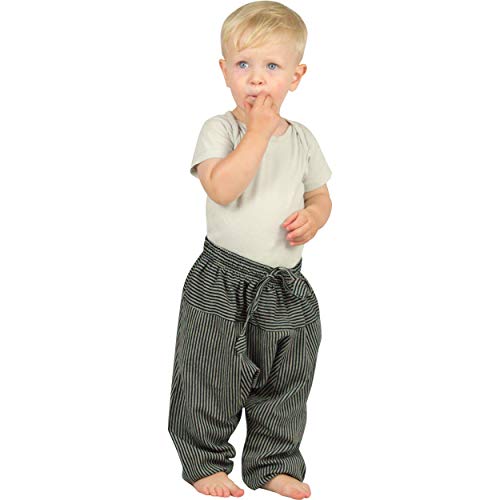 Nitya Design Haremshose für Kinder Stripe Pumphose Aladinhose Pluderhose schwarz 122/128 von Nitya Design