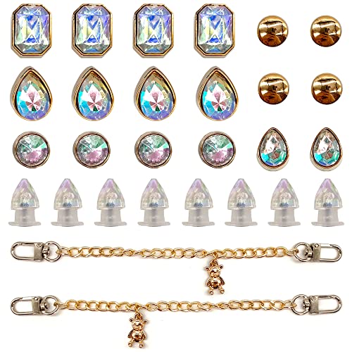 Niuhong 28 Pcs Schuh-Charm Kinder Geschenk Paillette Schuhe Anstecker Niedliche Schuhdekorationen Clog Armband Charms Bracelet Schuhanhänger Glitzer Schuhanstecker Schuhe Verzierung Knöpfe (A) von Niuhong