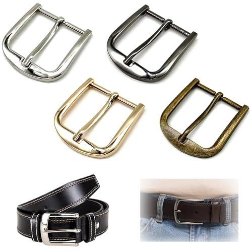 Niuhong 4 Pcs 38mm Gürtelschnalle Quadratische Einzackige Ersatzschnalle Wechselgürtel Gürtelschließe Wechselschnalle Herren Metall Gürtel Zubehör Klassische Vintage 4 Farben DIY Gürtel Ledertasche von Niuhong