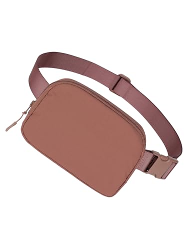 Unisex Mini-Bauchtasche, 1 l, für Damen und Herren, kleine Umhängetasche, Hüfttasche mit verstellbarem Gurt, für Workout, Laufen, Reisen, Wandern, Braun, Small, Tragbare, schlichte, modische von Niumike