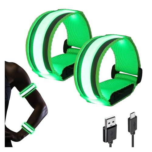 Leuchtende Armbänder, 2 Stück Leuchtarmbänder Kinder, Led Armband Aufladbar, USB Reflektorband, blinkende Armbänder, Joggen Leuchtarmband, Kinder Leuchtband,für Karneval,Halloween,Weihnachten (Grün) Leuchtende Armbänder, 2 Stück Leuchtarmbänder Kinder, Led Armband Aufladbar, USB Reflektorband, blinkende Armbänder, Joggen Leuchtarmband, Kinder Leuchtband,für Karneval,Halloween,Weihnachten (Grün) von Niumowang