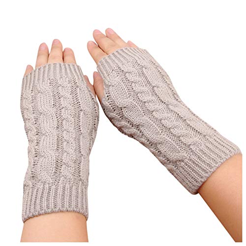 Niunu Winter Handschuhe für Damen, Fingerlose Handschuhe Armwärmer Stulpen Gestrickte Armstulpen Feinstrick Handwärmer Stulpen Wärmer Strick Pluswärmer Handstulpen von Niunu