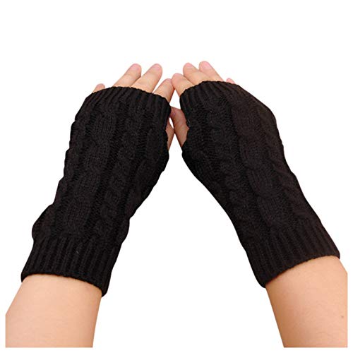 Niunu Winter Handschuhe für Damen, Fingerlose Handschuhe Armwärmer Stulpen Gestrickte Armstulpen Feinstrick Handwärmer Stulpen Wärmer Strick Pluswärmer Handstulpen von Niunu