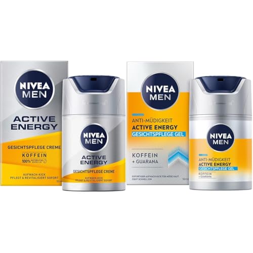 Bundle mit NIVEA MEN Active Energy Gesichtspflege Creme (50 ml), revitalisierende Gesichtscreme & NIVEA MEN Active Energy Gesichtspflege Gel (50 ml), revitalisierende Gesichtscreme von NIVEA MEN