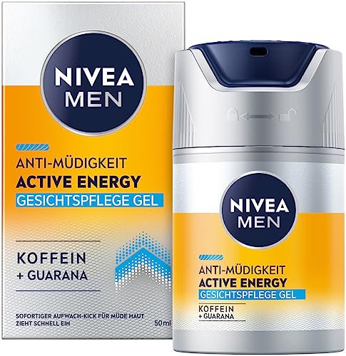 NIVEA MEN Active Energy Gesichtspflege Gel (50 ml), revitalisierende Gesichtscreme für Männer, schnell einziehende Feuchtigkeitscreme gegen Zeichen von Müdigkeit von Nivea Men
