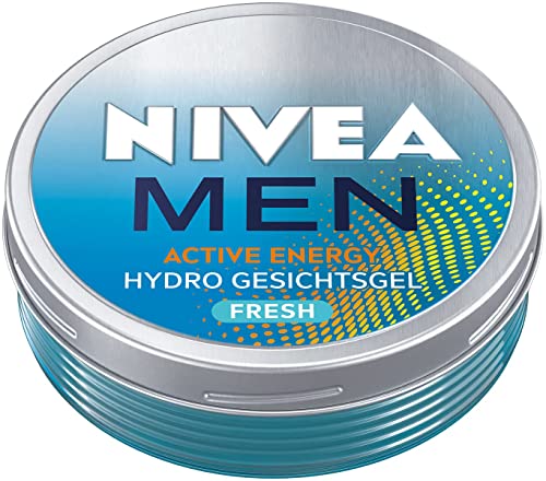NIVEA MEN Active Energy Hydro Gesichtsgel Fresh (75 ml), Gesichtspflege für 24h Feuchtigkeit, ultra-leichte Feuchtigkeitscreme mit 100% natürlicher Wasserminze von Nivea Men