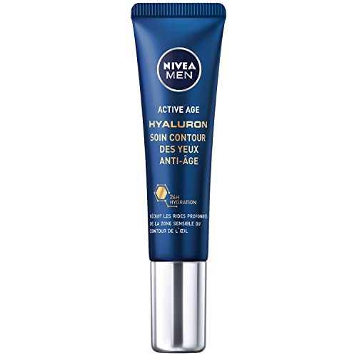 NIVEA MEN Anti-Aging Augenpflege (1 x 15 ml), feuchtigkeitsspendende Augenpflege mit Hyaluronsäure, Anti-Falten und Fältchen für Männer von Nivea Men