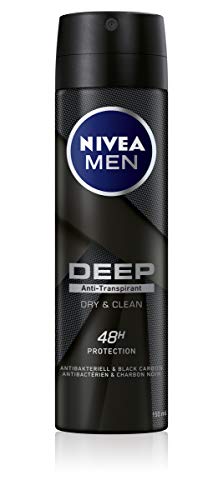 NIVEA MEN DEEP Dry Deo Spray im 6er Pack (6 x 150 ml), Antitranspirant für ein sauberes Hautgefühl, Deodorant mit 48h Schutz von Nivea Men