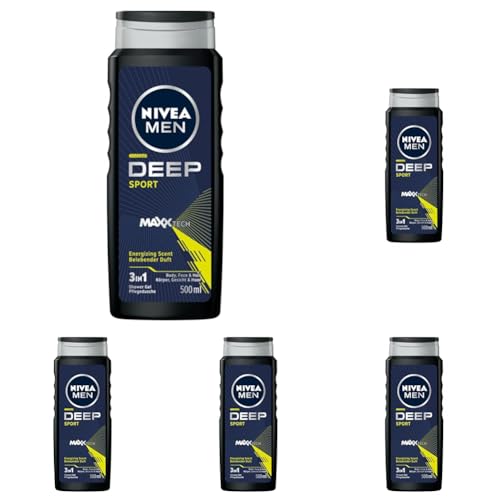 NIVEA MEN DEEP SPORT Duschgel 500 ml (Packung mit 5) von NIVEA MEN