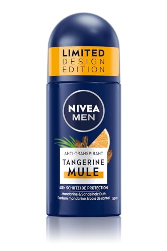 NIVEA MEN Deo für 48h Anti-Transpirant Schutz, Deodorant mit Mandarine & Sandelholz Duft, Anti-Transpirant für langanhaltende Frische, Tangerine Mule Deo Roll-On (50 ml) von Nivea Men